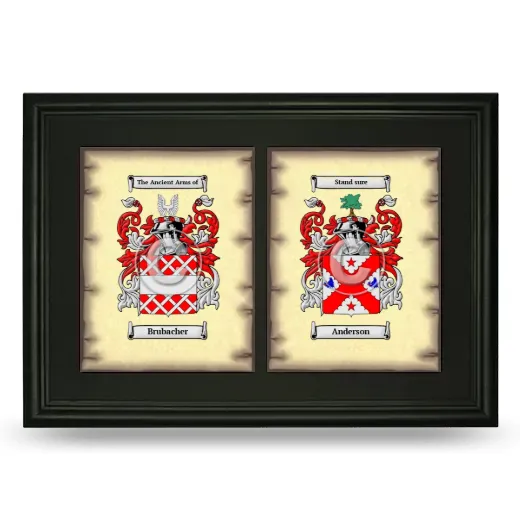 Double Coat of Arms Framed - Black