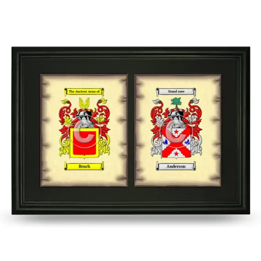 Double Coat of Arms Framed - Black