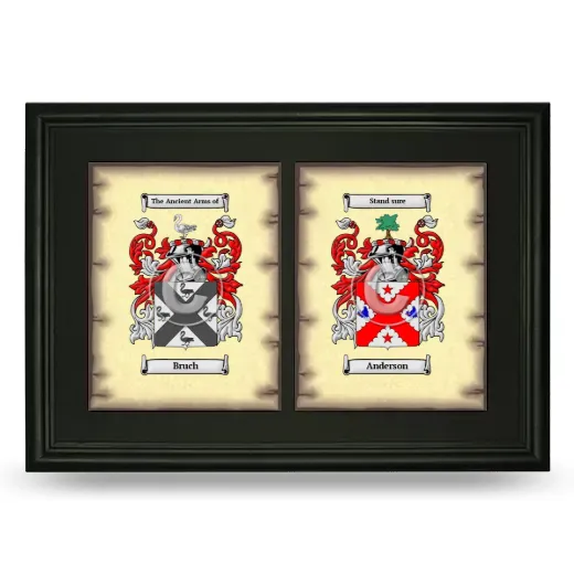 Double Coat of Arms Framed - Black
