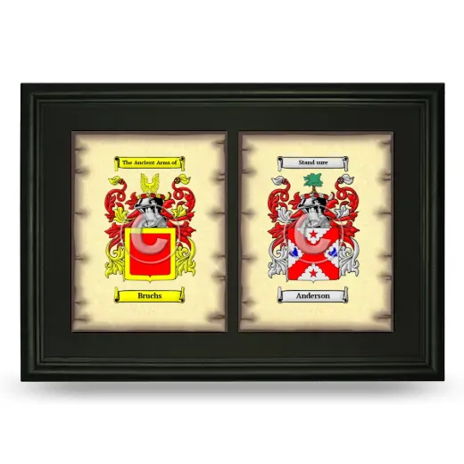 Double Coat of Arms Framed - Black