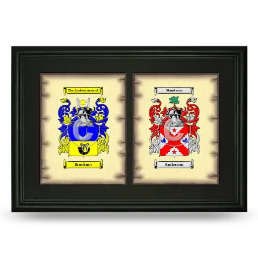 Double Coat of Arms Framed - Black