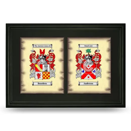 Double Coat of Arms Framed - Black