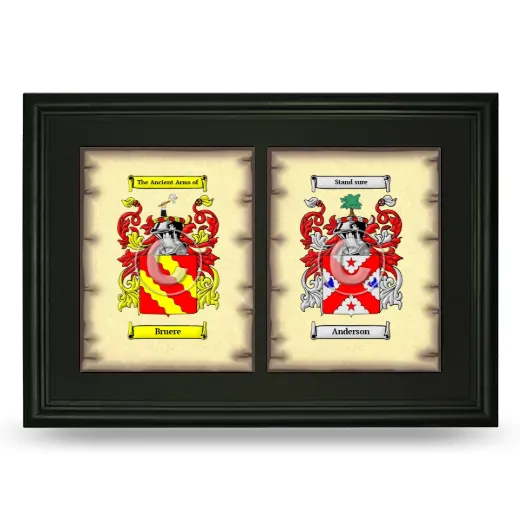 Double Coat of Arms Framed - Black