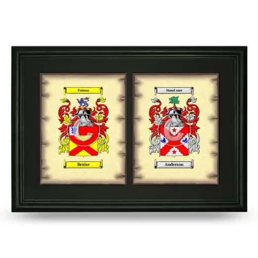 Double Coat of Arms Framed - Black