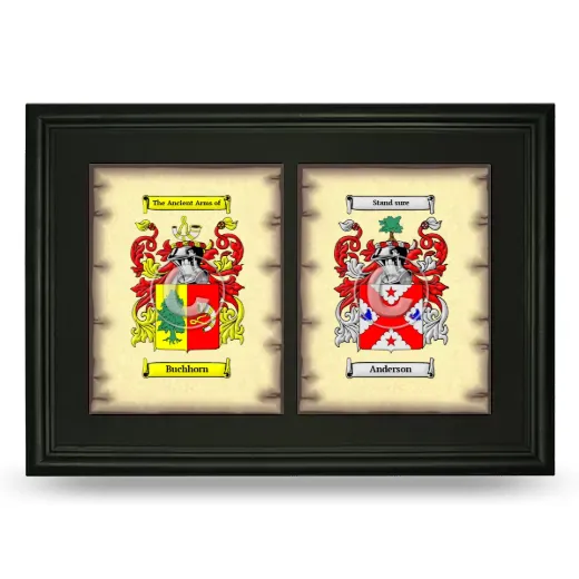 Double Coat of Arms Framed - Black