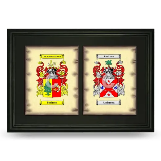 Double Coat of Arms Framed - Black