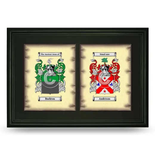 Double Coat of Arms Framed - Black