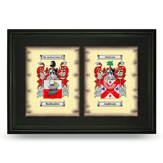 Double Coat of Arms Framed - Black