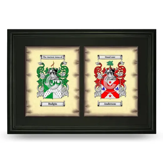 Double Coat of Arms Framed - Black