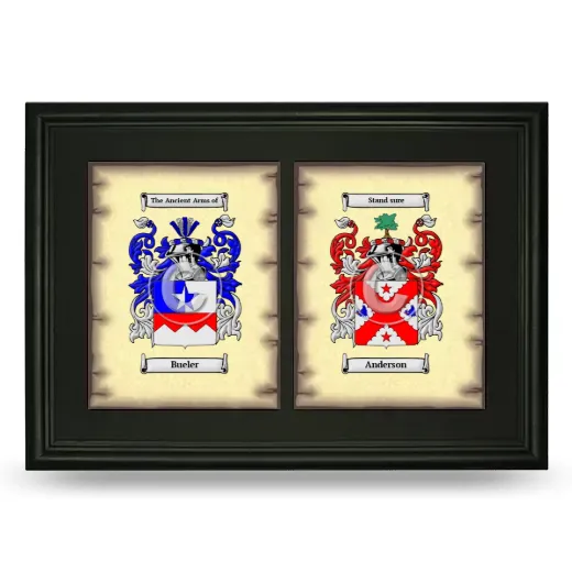 Double Coat of Arms Framed - Black