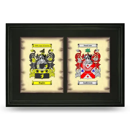 Double Coat of Arms Framed - Black