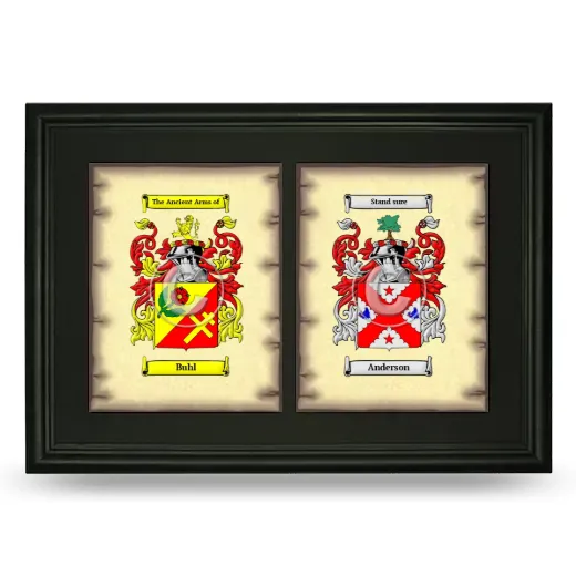 Double Coat of Arms Framed - Black