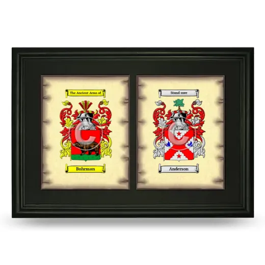 Double Coat of Arms Framed - Black