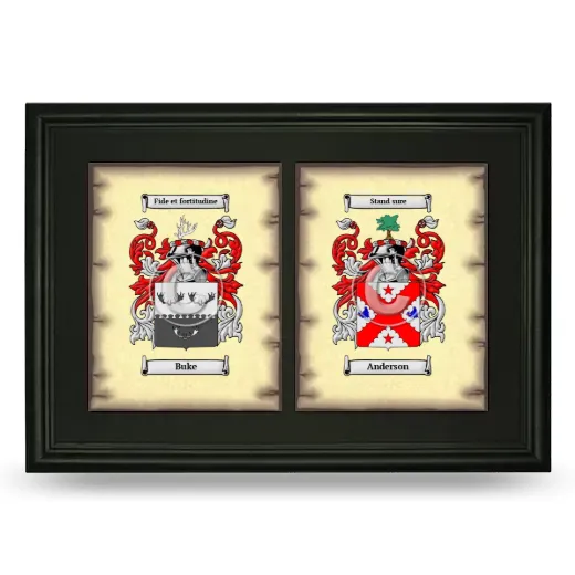 Double Coat of Arms Framed - Black