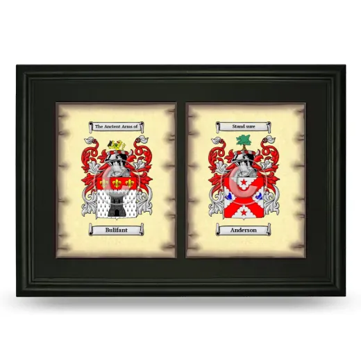Double Coat of Arms Framed - Black