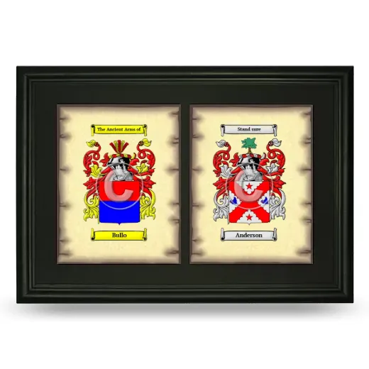 Double Coat of Arms Framed - Black