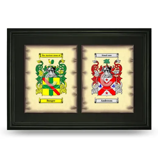 Double Coat of Arms Framed - Black