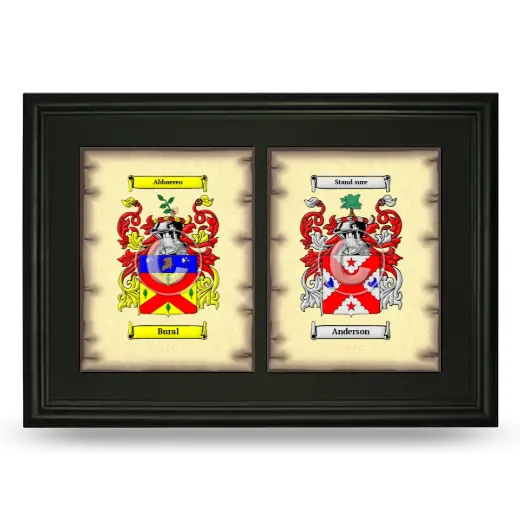 Double Coat of Arms Framed - Black