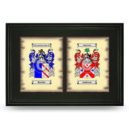 Double Coat of Arms Framed - Black