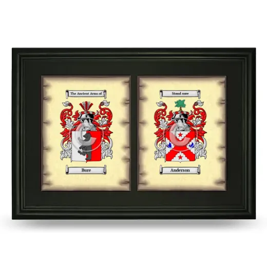 Double Coat of Arms Framed - Black