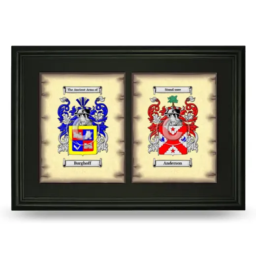 Double Coat of Arms Framed - Black