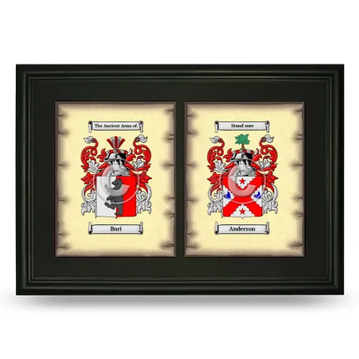 Double Coat of Arms Framed - Black