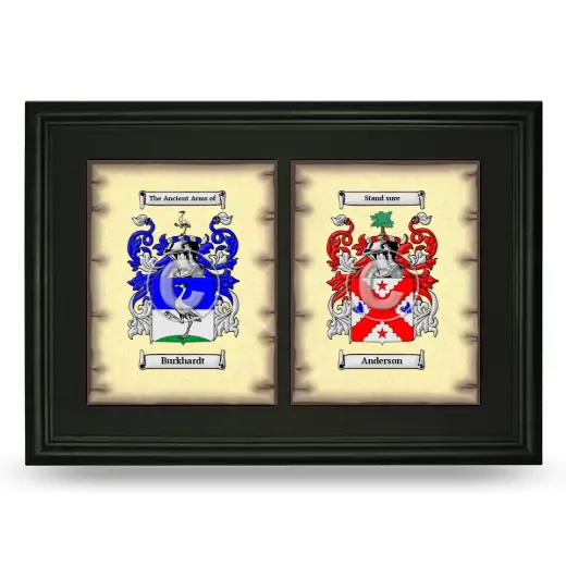 Double Coat of Arms Framed - Black