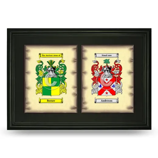 Double Coat of Arms Framed - Black