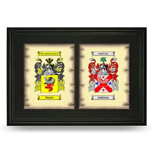 Double Coat of Arms Framed - Black