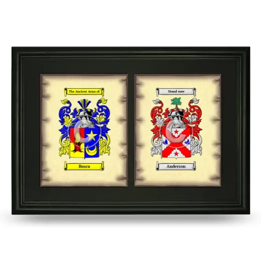 Double Coat of Arms Framed - Black