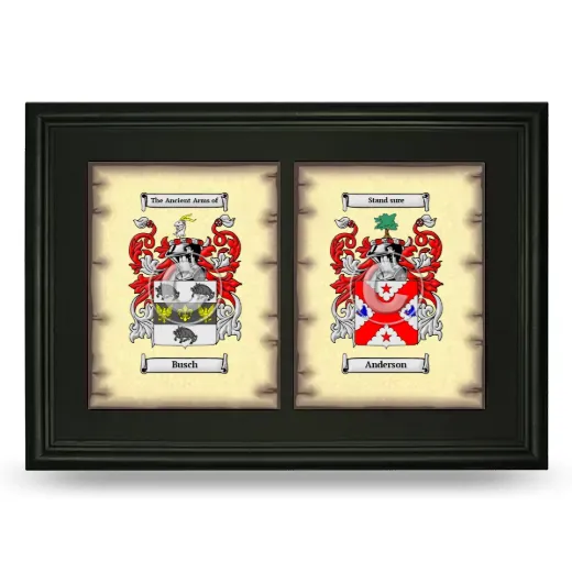 Double Coat of Arms Framed - Black