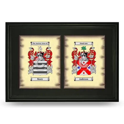 Double Coat of Arms Framed - Black