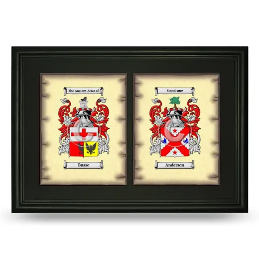 Double Coat of Arms Framed - Black