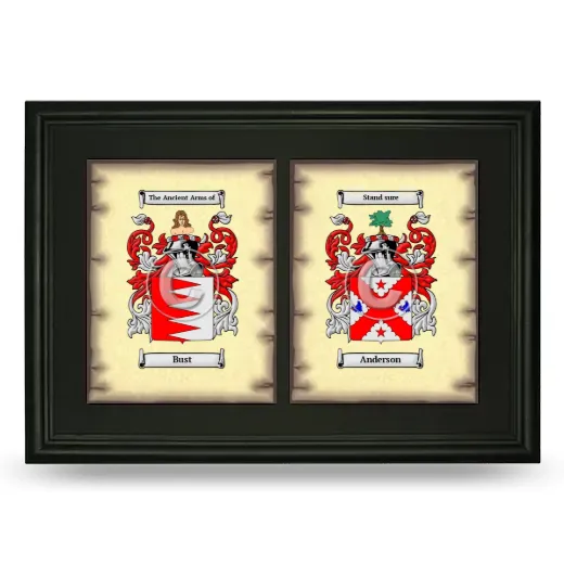 Double Coat of Arms Framed - Black