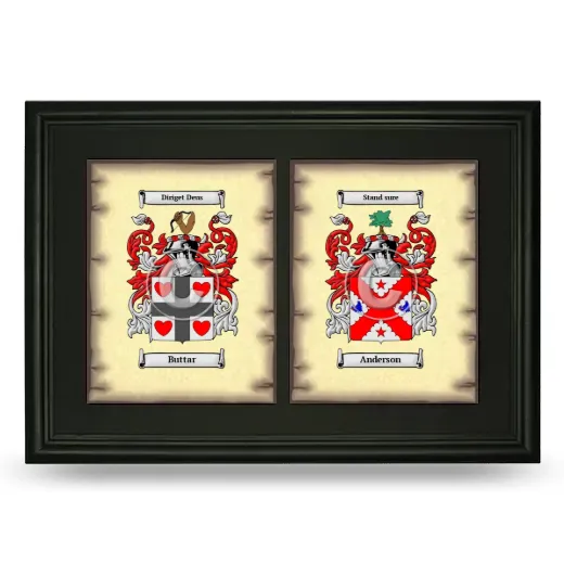 Double Coat of Arms Framed - Black