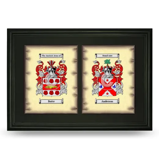 Double Coat of Arms Framed - Black