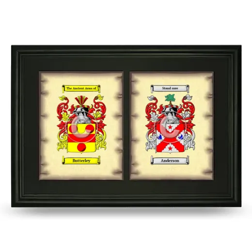 Double Coat of Arms Framed - Black