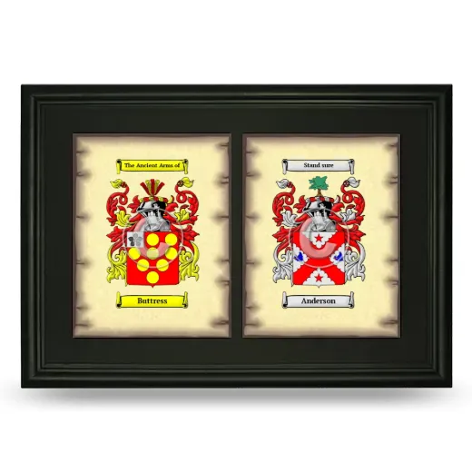 Double Coat of Arms Framed - Black