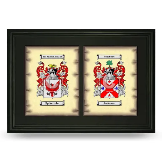 Double Coat of Arms Framed - Black