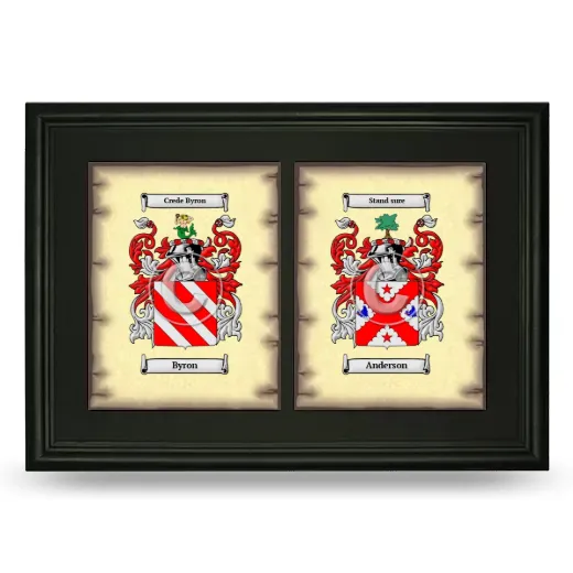 Double Coat of Arms Framed - Black