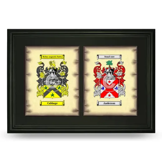Double Coat of Arms Framed - Black