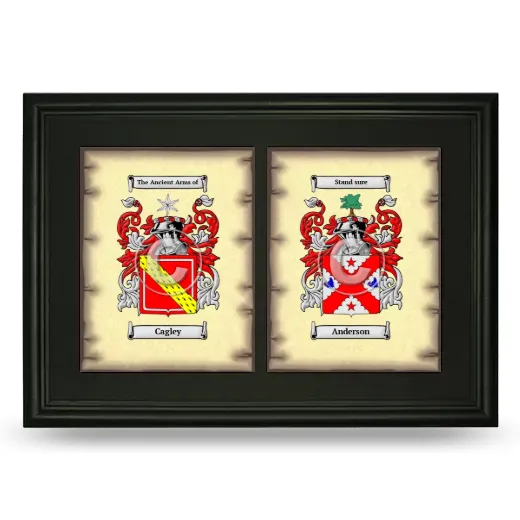 Double Coat of Arms Framed - Black
