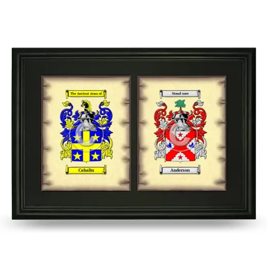 Double Coat of Arms Framed - Black