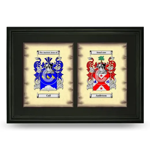 Double Coat of Arms Framed - Black