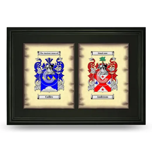 Double Coat of Arms Framed - Black