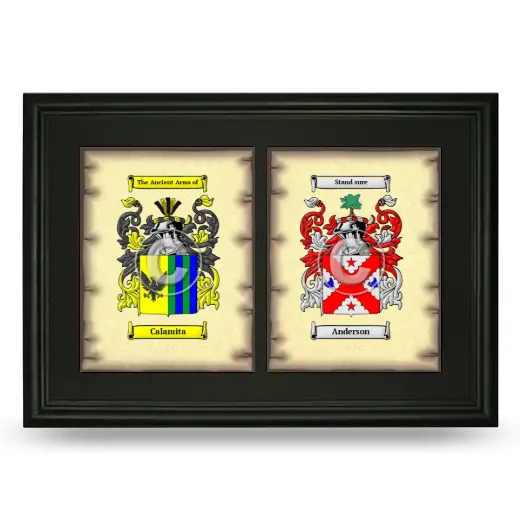 Double Coat of Arms Framed - Black