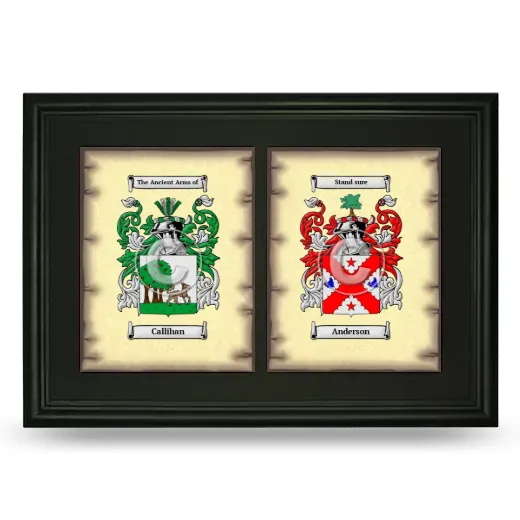 Double Coat of Arms Framed - Black