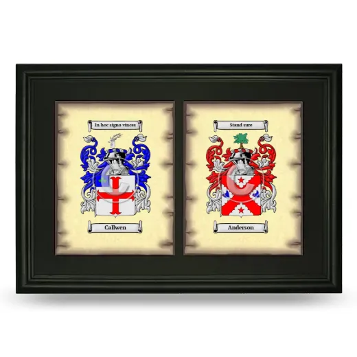 Double Coat of Arms Framed - Black