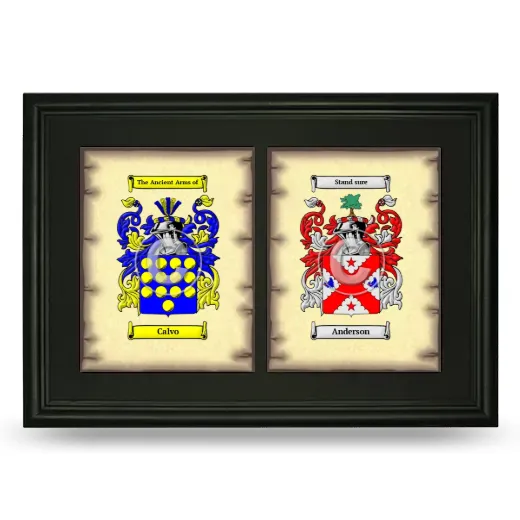 Double Coat of Arms Framed - Black