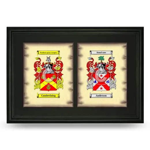 Double Coat of Arms Framed - Black